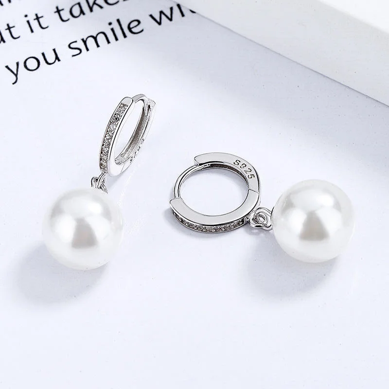 Elegant White Pearl Jewelry with 925 Sterling Silver and Rhodium Plated AAA Grade Pearl for Women's Wedding Wear