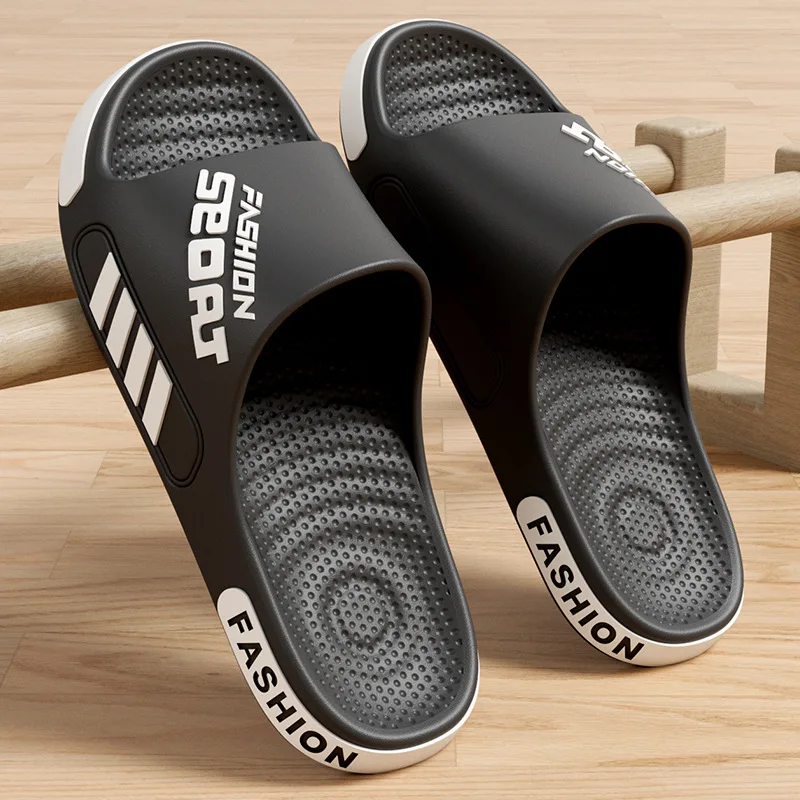 Plus Size Unisex Sports EVA Slides Cushioned Comfort Beach Slippers Slides Fashionable Mens Slippers