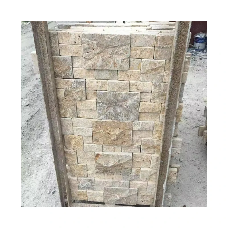 Paiastone Antique Lime Garden Stone Floor Tile Warm Color Series Courtyard Square Stone Plate Artistic Hole Limestone Product