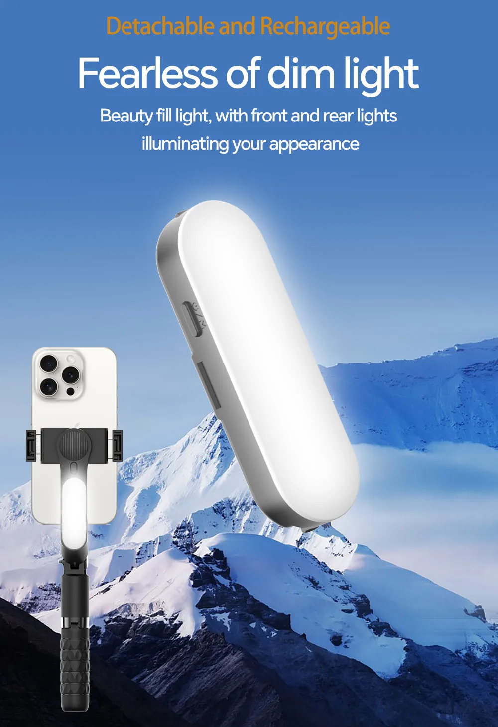 Gesture Control 360-degree Adjustable Camera Tripod Detachable Phone Clip Quadrupod Selfie Stick