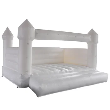 Ready to ship pink/blue/Plain wedding all white bouncy castle, white wedding bounce house, white jumping castle inflatable