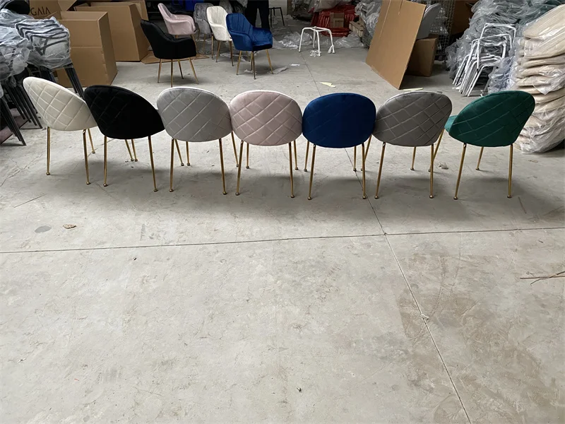 Funiture  Factory Modern Dinning Room Sets Velvet Fabric Dinning Chairs  New Hotel Restaurant Upholstered Chairs