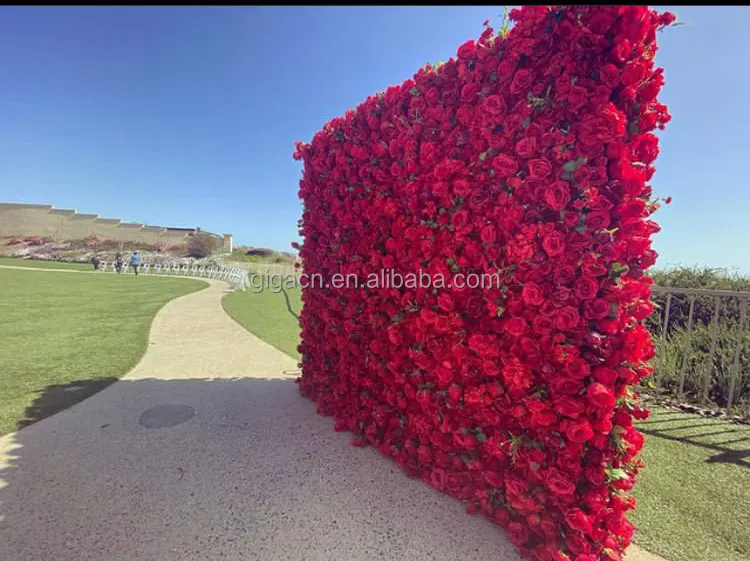 Giga Customized 8*8ft Green Roll Up Flower Wall Stand High Quality
