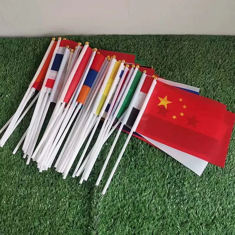 Customize Logo Mini Game Party Event Flag USA Mexican National Promotional Flags Small Countries Hand Waving Flags