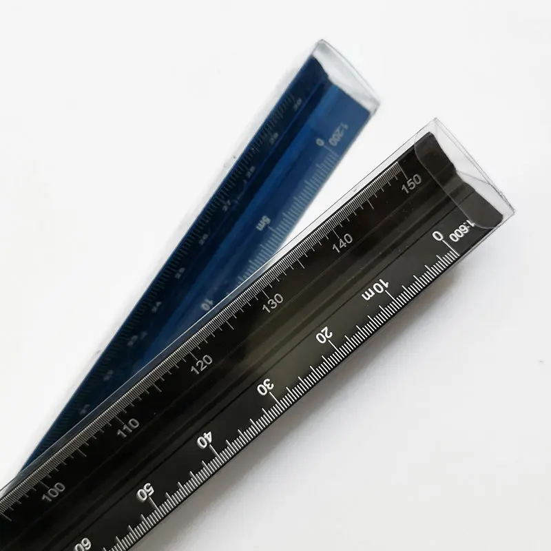 Three-Edged Triangular Architect Scale Ruler Aluminum Alloy Metal with Laser Numbers