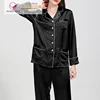 100% silk 19momme classic Piping design comfortable women wear Pajamas night wear big size NO 7