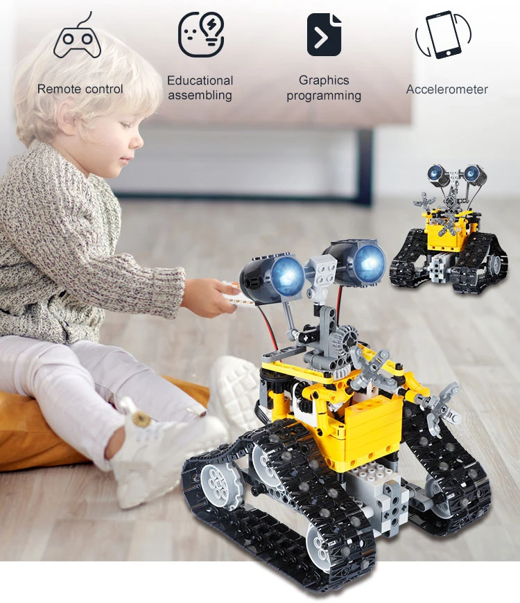 City Technology RC Robot remote control programming robot building blocks toys children's gifts