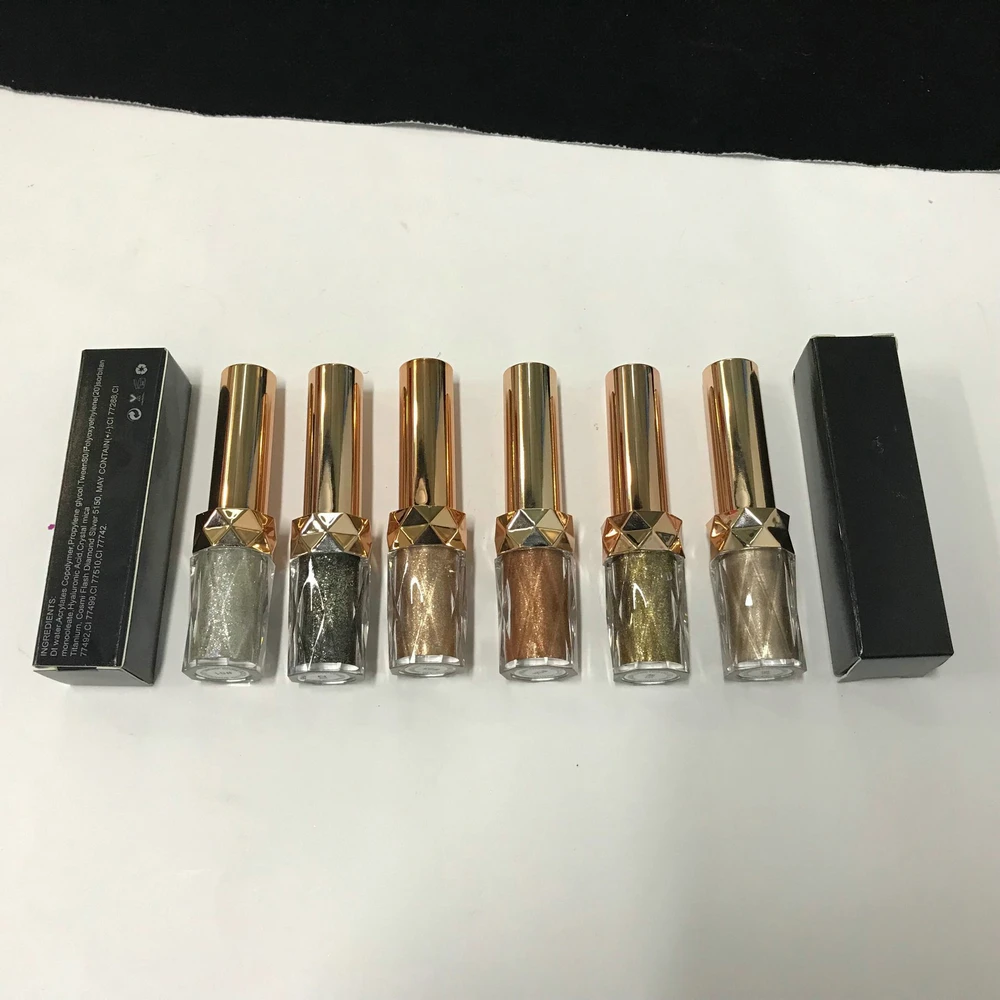 6 видов цветов блестящие жидкие тени для век перламутровый легкий макияж индивидуальная косметика