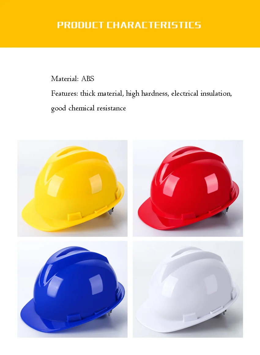 Construction Safety Helmet Industrial Protective Equipment Worker Abs