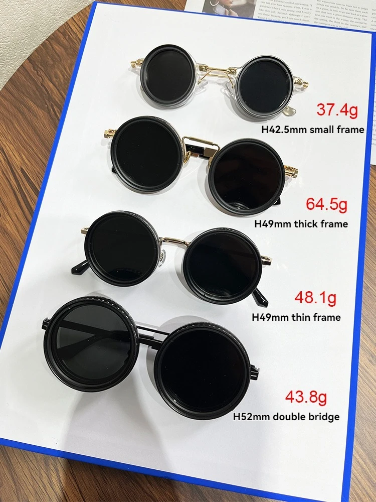 Round Polarized Sunglasses with Adjustable Tint, 1-9 Gears  display picture 1