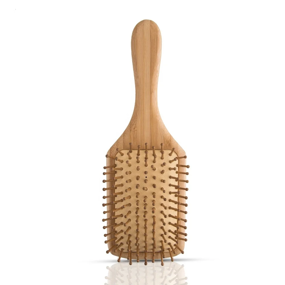 Top quality professional ecofriendly nature bamboo wooden hair brush 100% natural custom