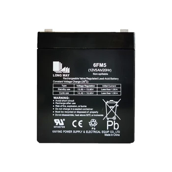 Small 12V 5Ah Deep Cycle Gel Lead Acid Battery Sealed Sound Speaker System for Bikes Golf Carts UPS & Electric Wheelchairs
