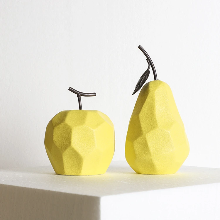 Decorative Ceramic Fruit Apples And Pears Figurines For Home Office ...