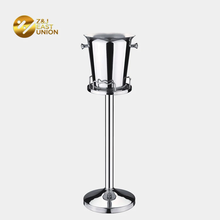 Stainless Steel Champagne Cooler Ice Bucket With Stand Champagne Ice