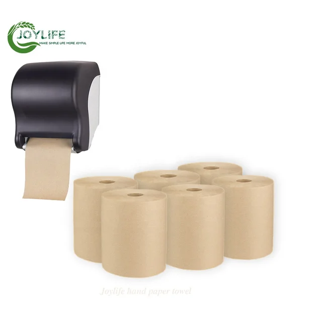 Hot Selling Brown Color Hand Paper Towels Recycle Pulp Toilet Tissue Raw Material Paper towel Rolls