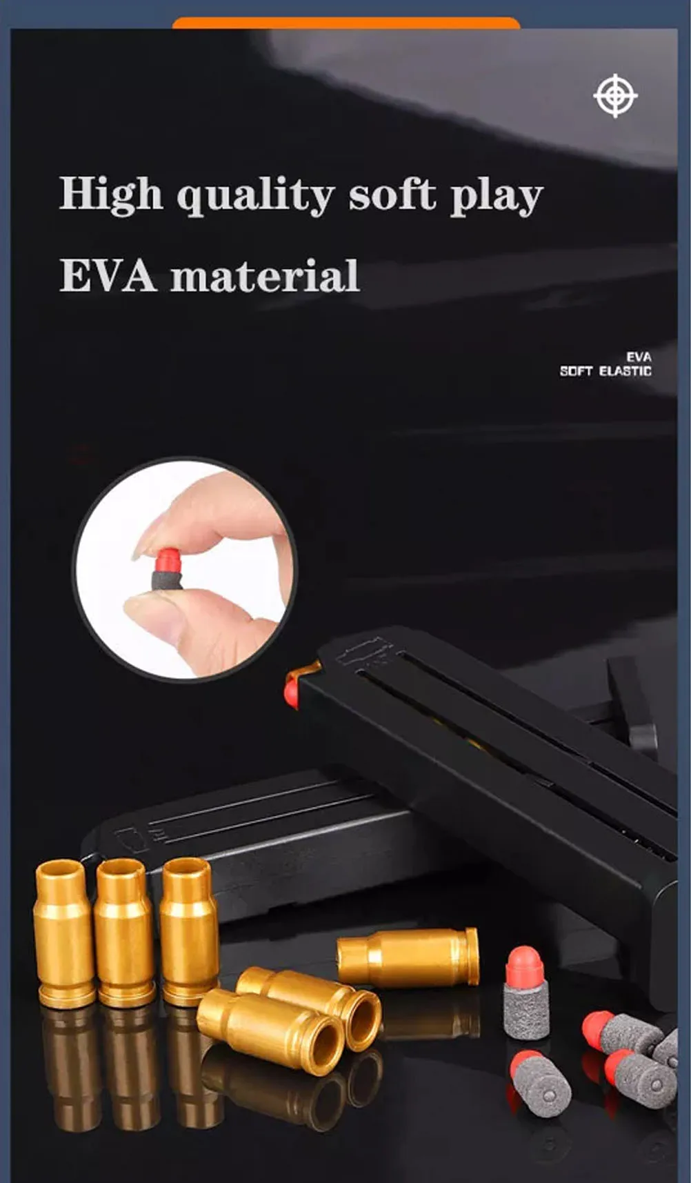 Colt Rubber Bullet Pistol Children's Outdoor Soft Bullet Simulation Toy