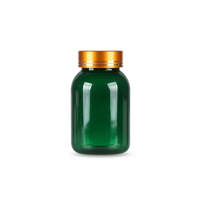 Wholesale Custom Green 100cc 120cc 150cc 175cc Plastic Medicine Container Bottle Vitamin Capsule bottles with Lid Screw