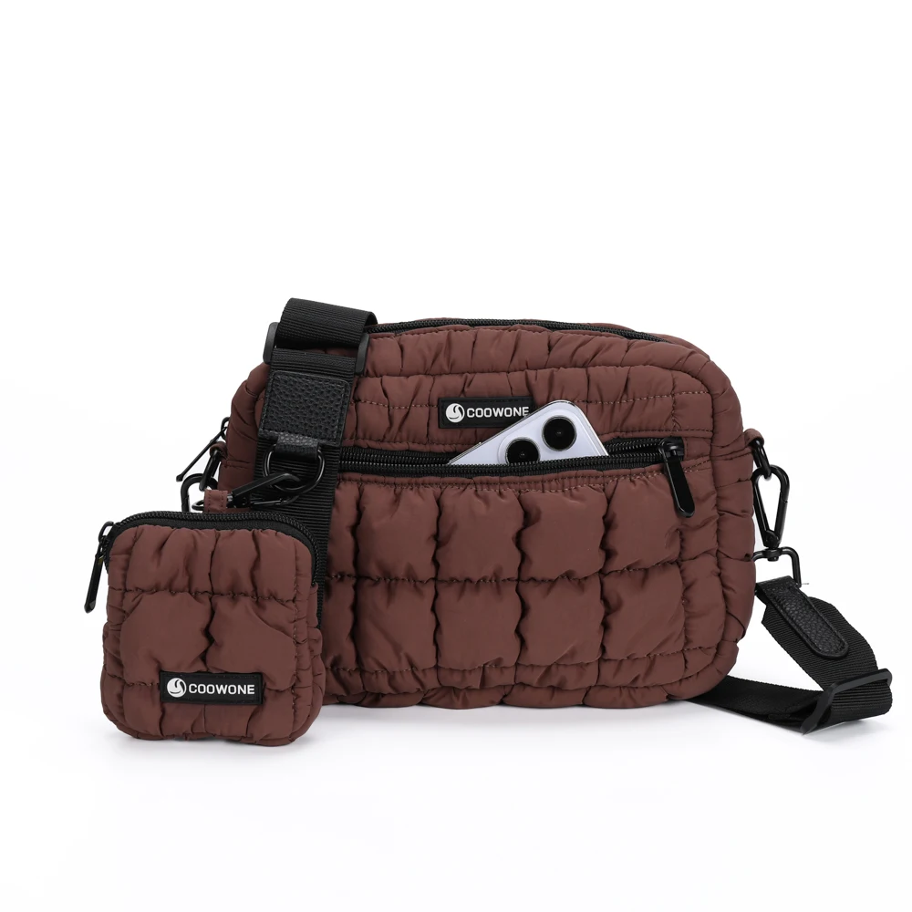 Vegan Leather Dog Walking Bag with Bottle Holder Crossbody Dog Mom Parent Bag Pet Supplies