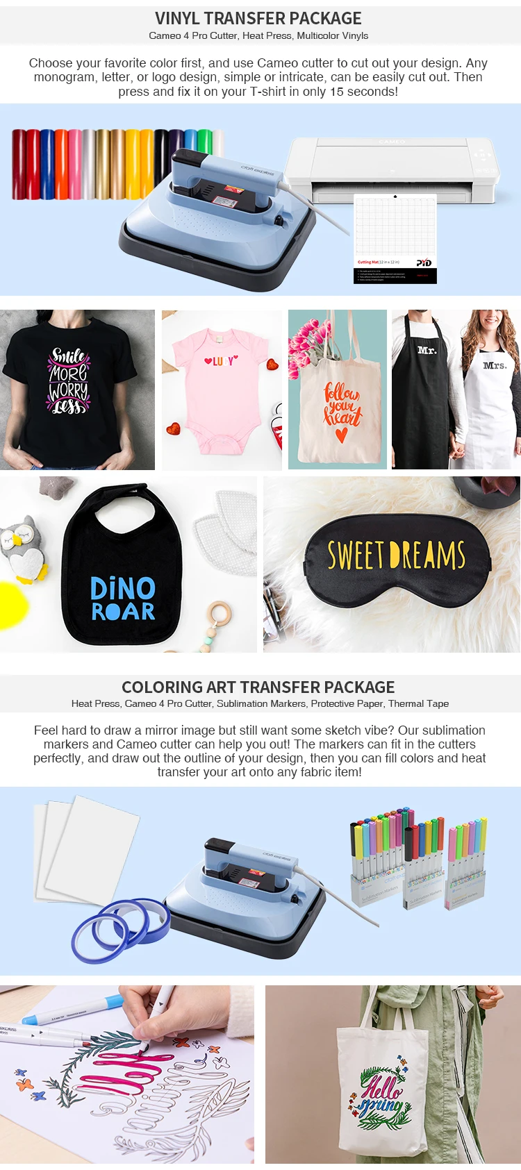 BestSub Craft Heat Press Sublimation Machine Heat Press Machine for Tshirt Mini Manual Heat Press Hand Held