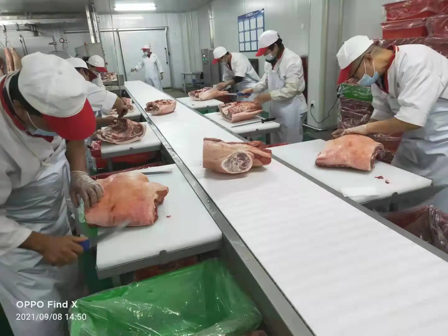 Meat slaughterhouse equipment PVC conveyor belts for cutting and packaging lines