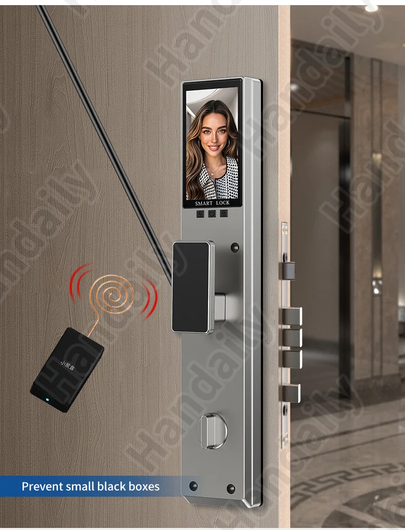 handaily video intercom 3d face authentication fingerprint door lock easy to install tuya smart lock smart home products h26-4