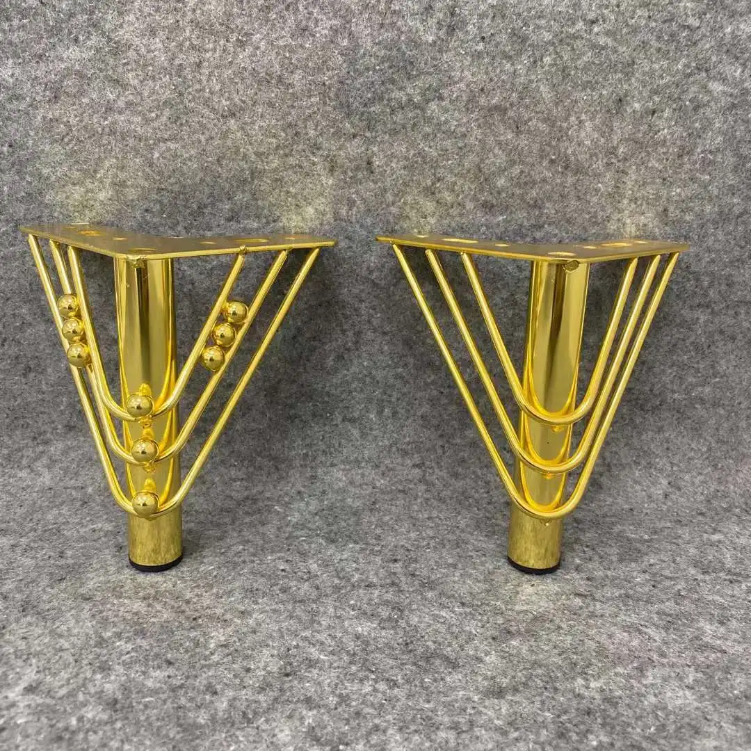 Weili Modern Golden Customizable Size Sofa Leg With Beads Metal