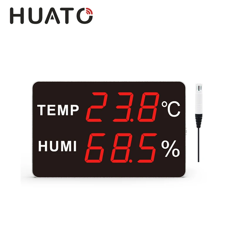 HUATO  PT100 Temperature Sensor Thermometer Board with Alarm High Temperature Data Logger
