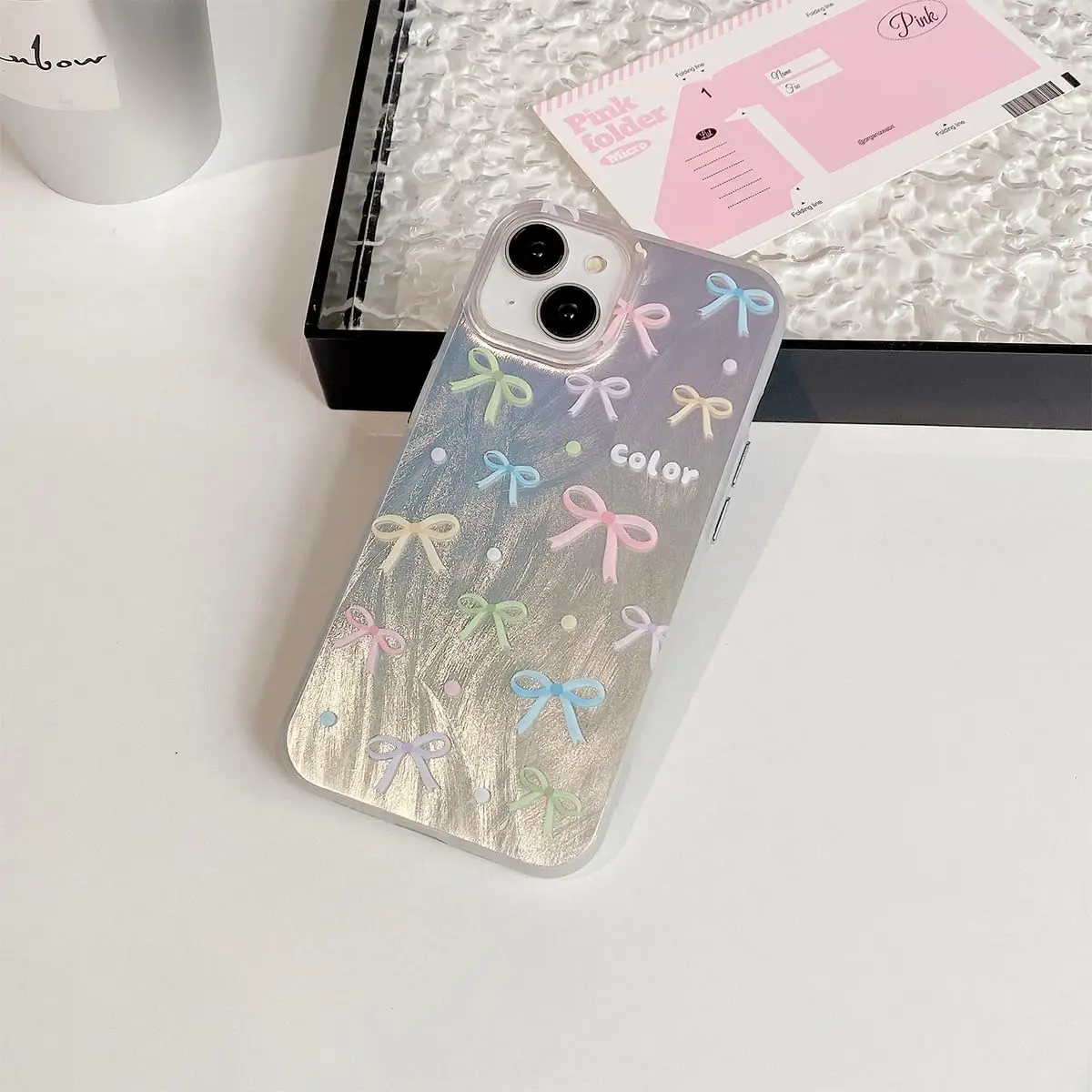 Case for iPhone 16 Pro Plus Cute Bow Phone Case Slim Hard Back Soft Edge Shockproof Girls Women Protective Covers Colorful factory