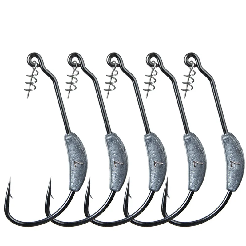 Weighted Hooks with Twist Lock - Perfect for Bass Fishing Weighted Hooks with Twist Lock - Perfect for Bass Fishing