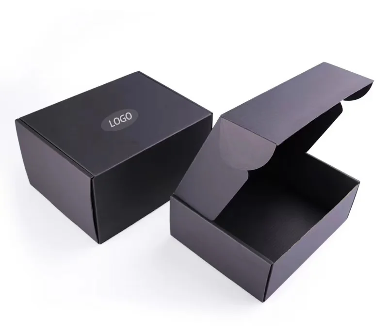 Коробки для доставки по индивидуальному размеру черные почтовые ящики из гофрированного картона маленькие малого