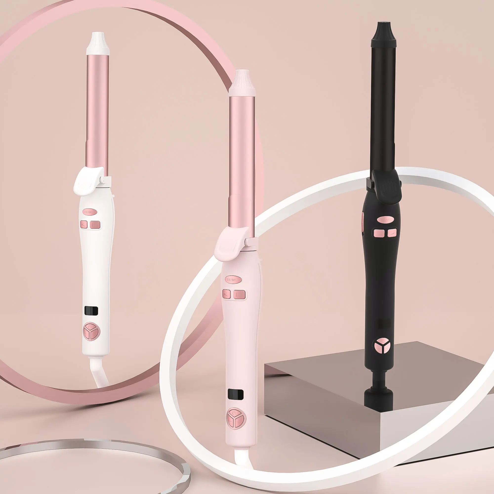 LCD Automatic Hair Curler Rotating Curling Iron Ceramic Professional Heating Hair Stick Portable Air Spin Curl for All Hair Type