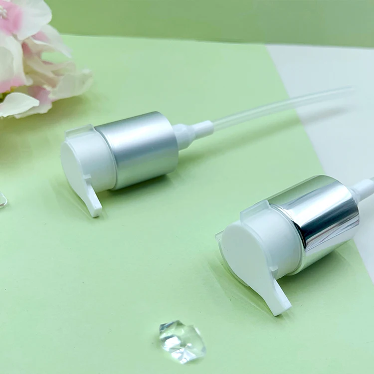 White Color Silver Coated Cosmetic Plastic Lotion Pump Sprayer