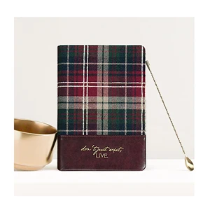 NEW Design Planner Custom logo Wholesale Factory Price Scottish Tartan Fabric Meeting Notebook Diary Prayer Journal Notebooks
