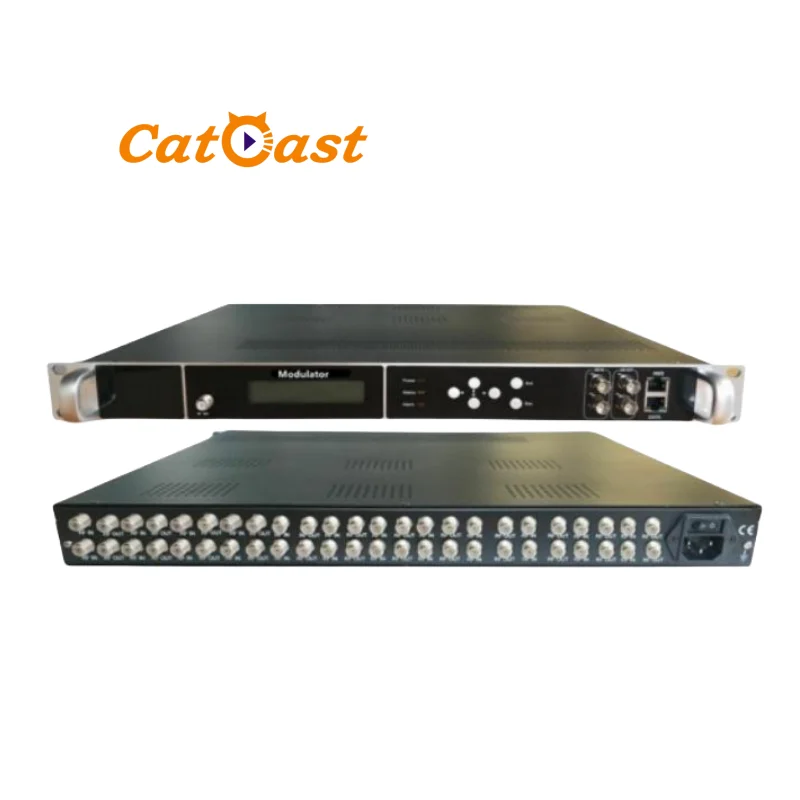 CATV Digital Modulator 8 12 16 20 24 FTA DVB-S/S2 Tuner to DVB-C DVB-T ISDBT ATSC Transmodulator DVBT2 RF Modulator
