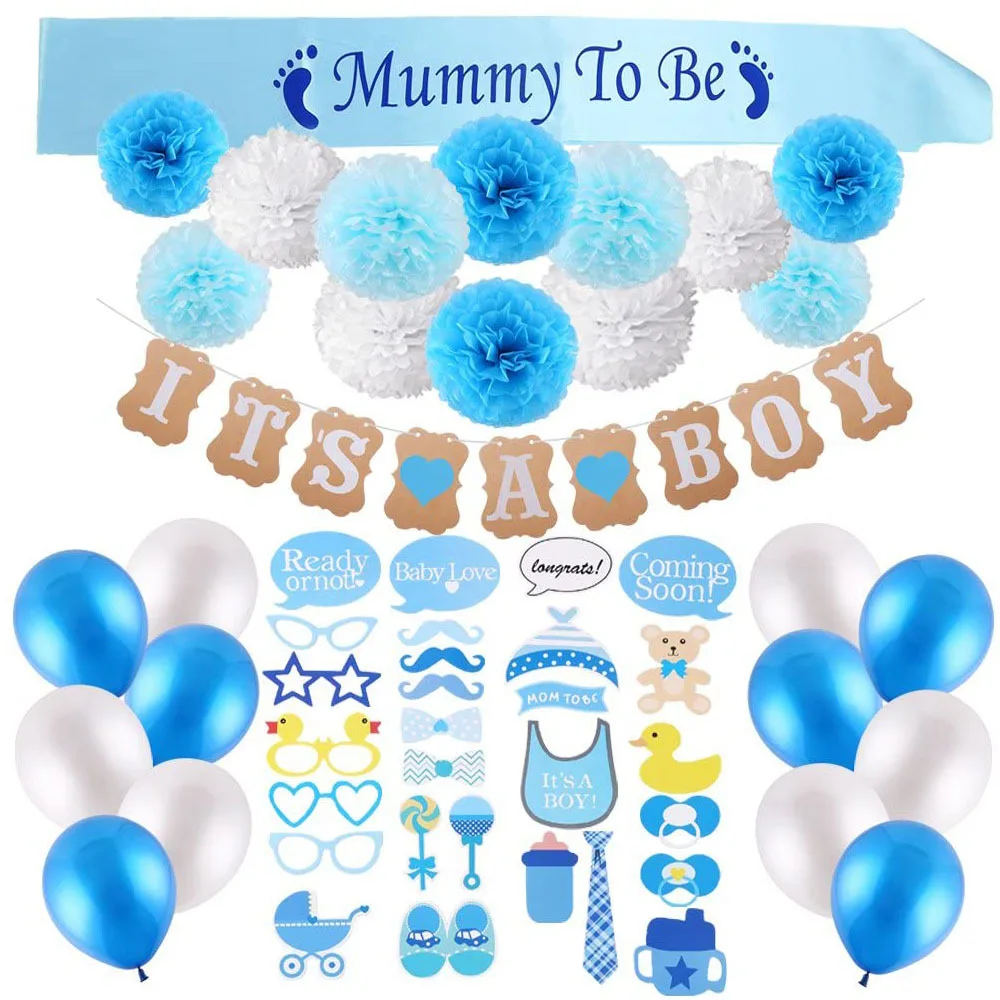 Nicro Blue Theme Its A Boy Baby Shower Set Boy Photo Booth Prop Birthday  Party Wall Background Decorations Set - Buy Baby Shower Party Supplies  Set,Baby Shower Party Decoration,Birthday Party Set Product