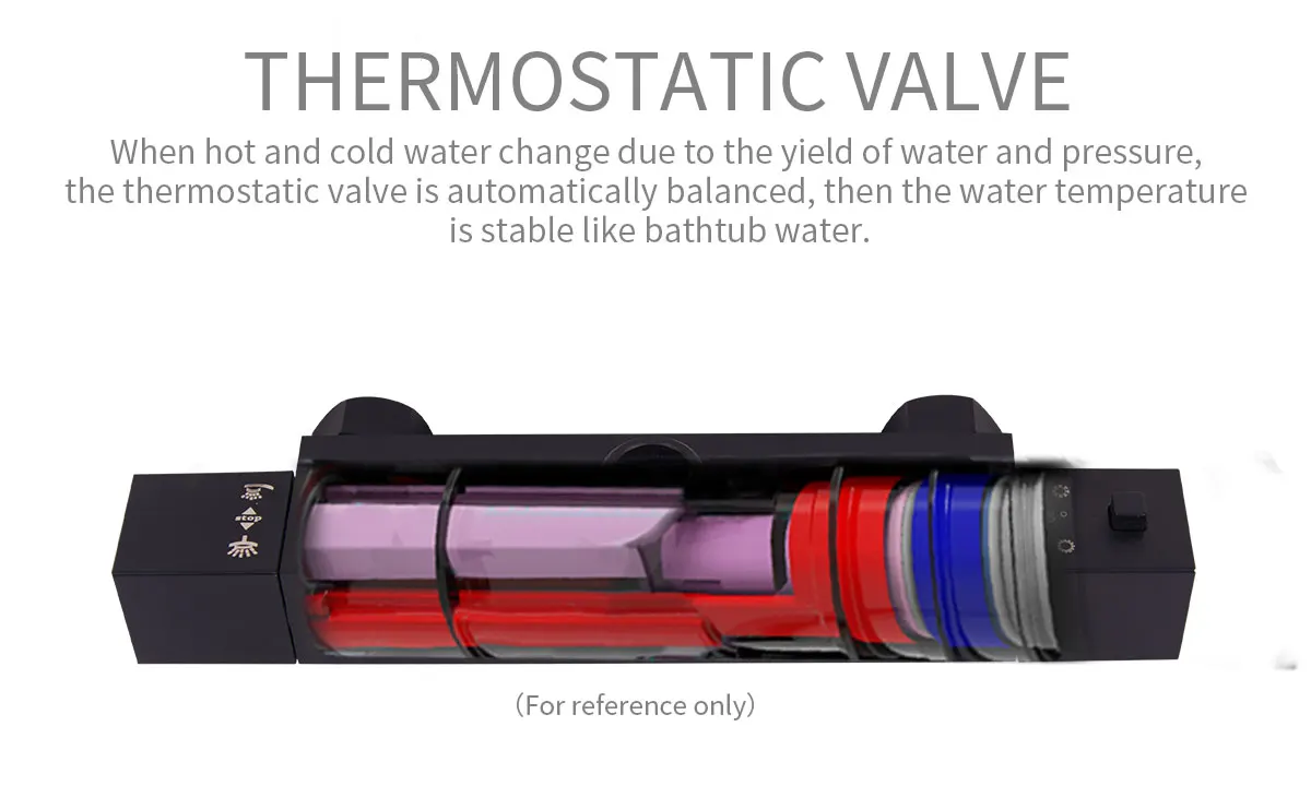 Modern Brass Square Dual Function Bar Valve Shower System - Black manufacture