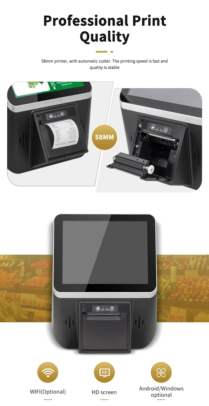F100 8' Touch Screen Cash Register - Wall-Mounted Android Tablet POS