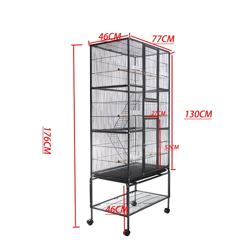 Wholesale 68 Inches Luxury Designs Black Steel Metal Iron Aviary Canary ... - Luxury Large Macaw Bird Cages