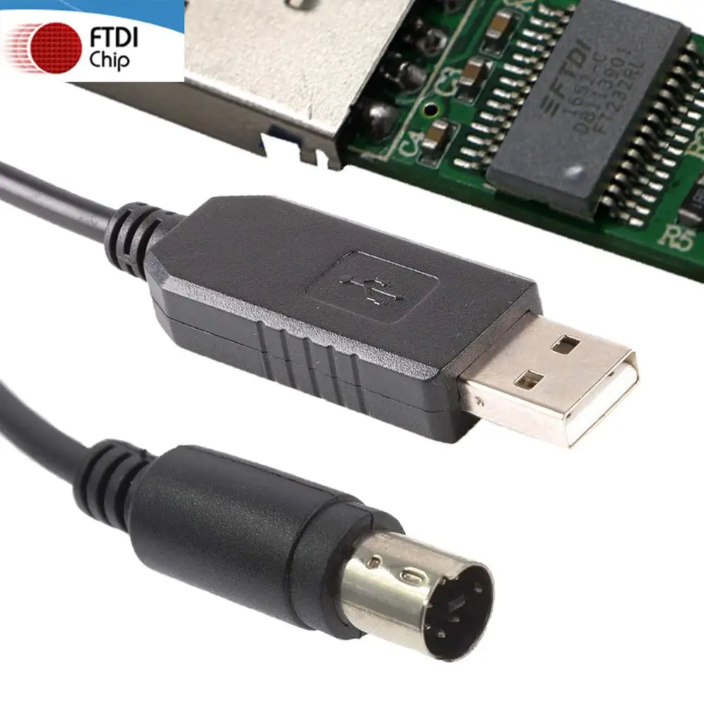 High Compatible WIN 10 FTDI FT232RL USB 2.0 a Male to MINI DIN 8 PIN Serial Adapter Date Line Cable