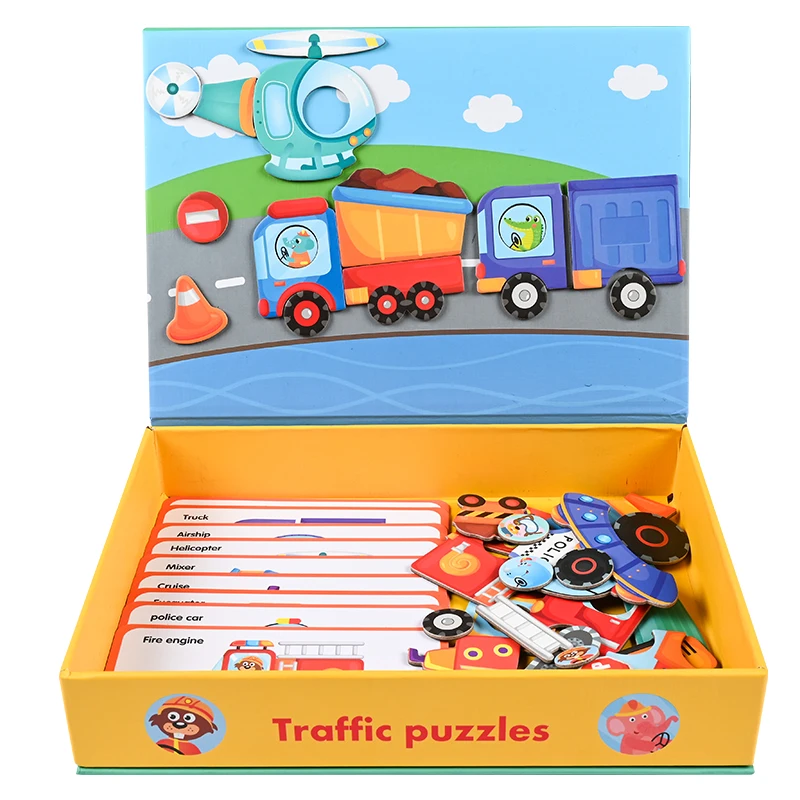 Montessori Jigsaw Book Puzzle Games Diy Early Educational Toys