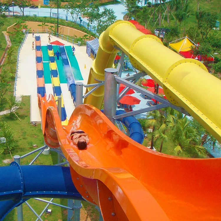 Outdoor Playground Swimming Pool Fiberglass Water Slide Water Park ...