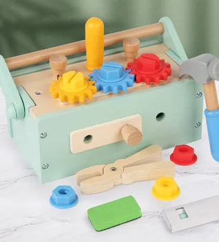 New Products Wooden Toolbox For Children's Multifunctional DIY Assemble Games Preschool Simulation Toys