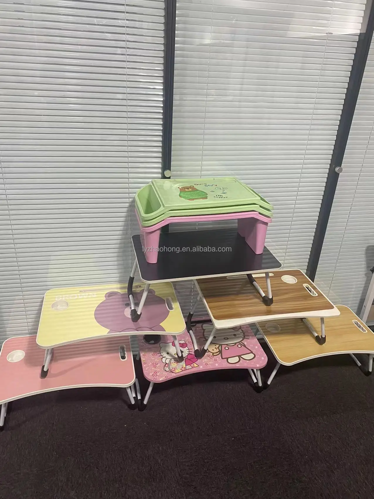 60X40CM Aluminum Alloy Folding Computer Desk Stand Bed Folding Computer Desk Adjustable Height Folding Computer Desk