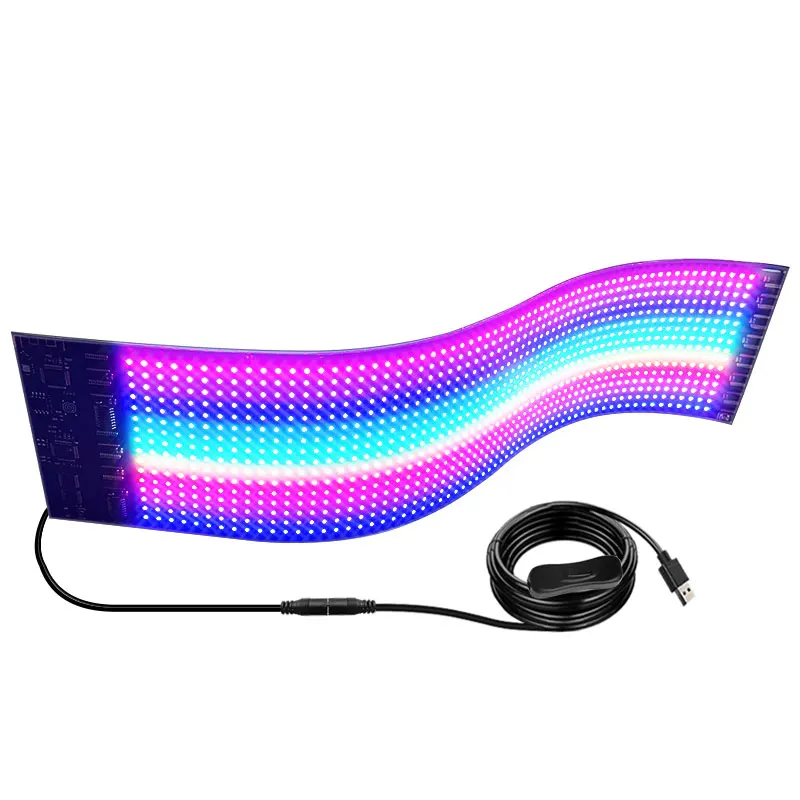 Advertising Scrolling Programmable LED Car Display Sign Waterproof Material Flexible LED Display For Car Shop Bar APP Edit Sign