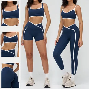 Oem Workout Gym High Stretchy Sports Bra High Waist Leggings Fitness Clothes Yoga Set For Women