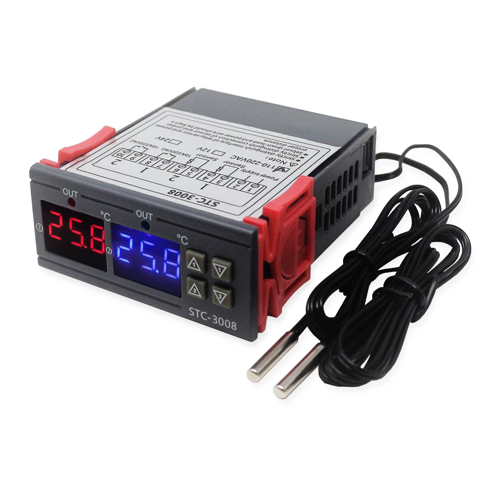 Stc-3008 220V Thermostat électronique à double contrôleur de température 
