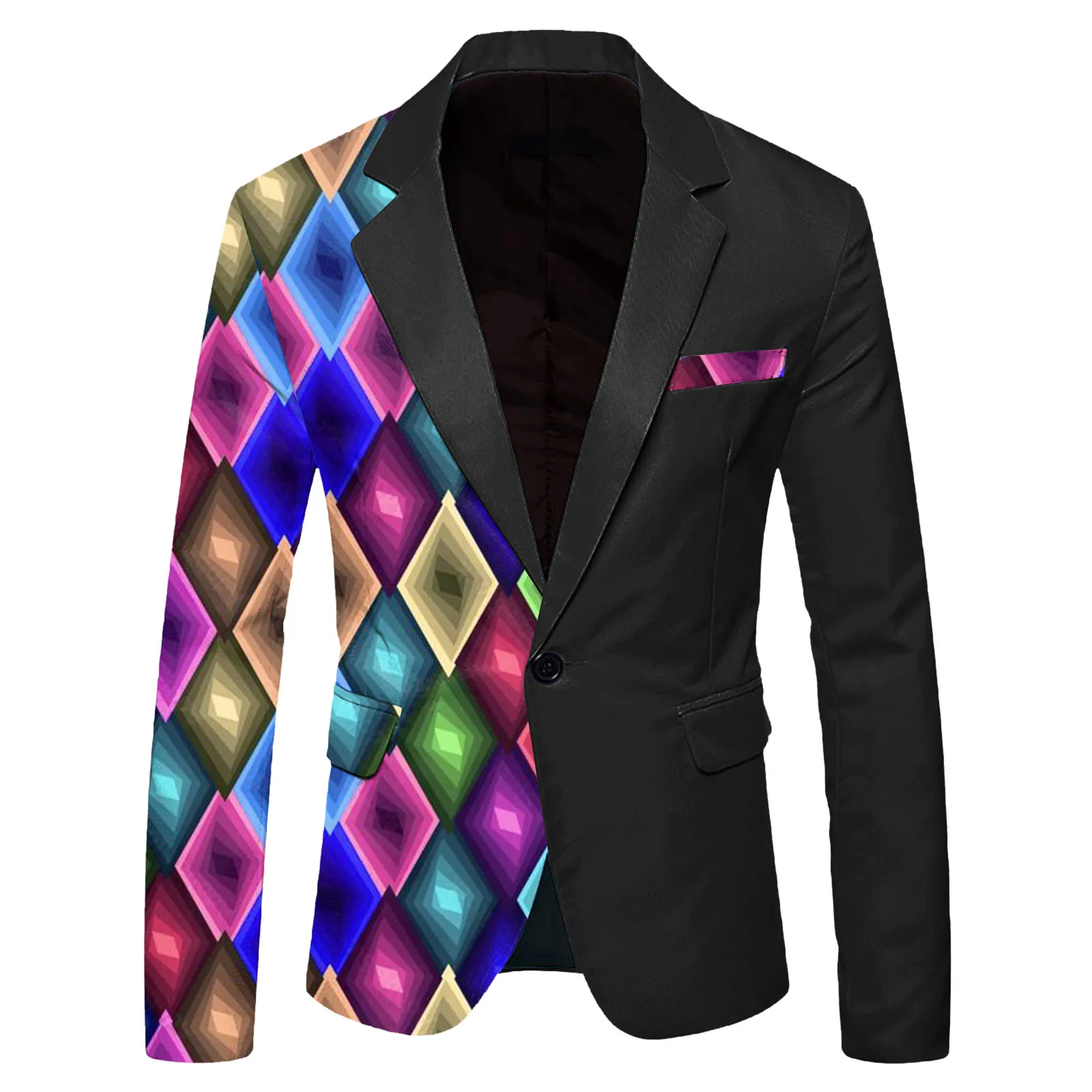 New Fashion Single Breasted Novelty Printing Design Party Prom Blazer for Men Designer Mens Suit Jacket_voghion.com