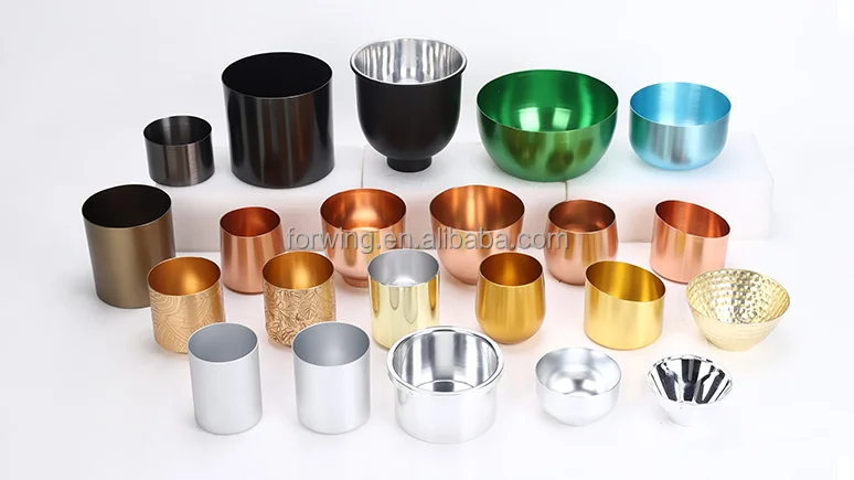 Metal Candle Cup Gold Aluminum vessel Votive Empty Candle Jar with Lid Container Metal Candle holder factory