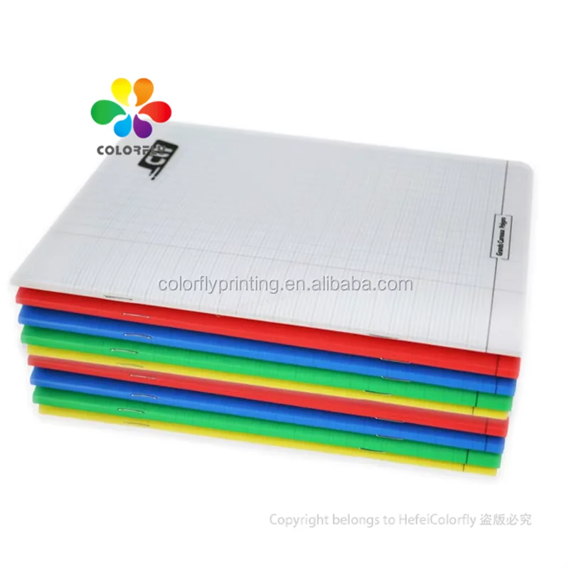 Exercise Book 96 Pages 17 X 22 cm Large Squares Polypropylene Cover Plastic Assorted Color