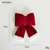 Burgundy bow with white edges (small size)